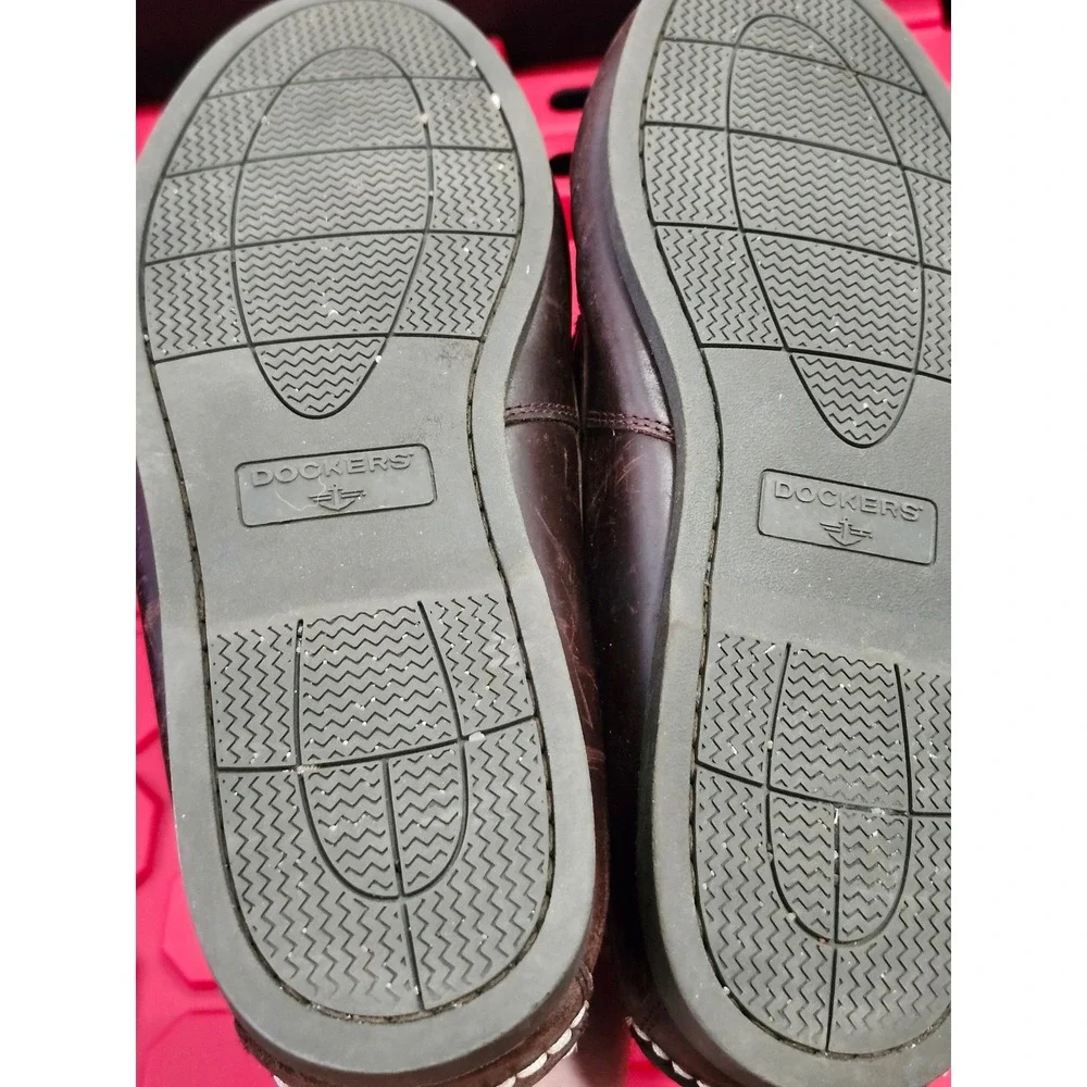 Dockers Mens Castaway Boat Deck Shoes Dark Brown Leather Loafers Casual Sz 11.5